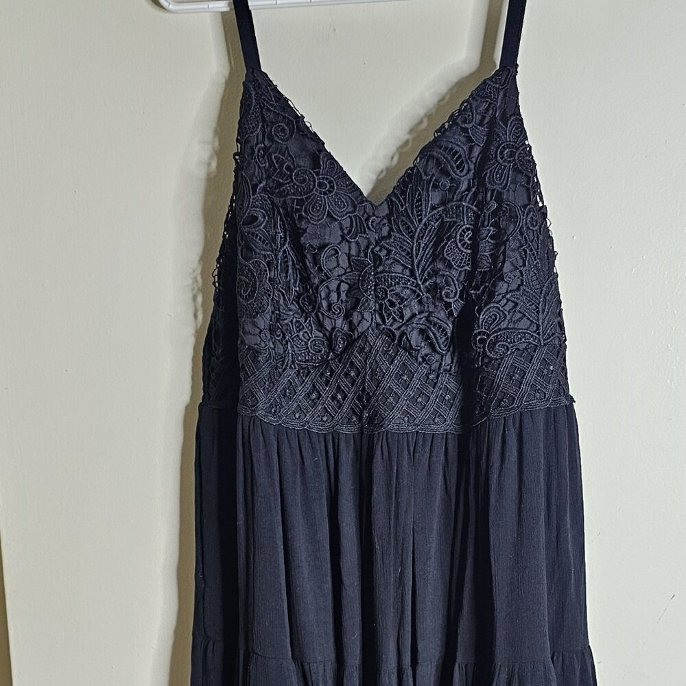 TORRID Midi Crinkle Gauze Lace Bodice Dress 1x NWT - Picture 4 of 10